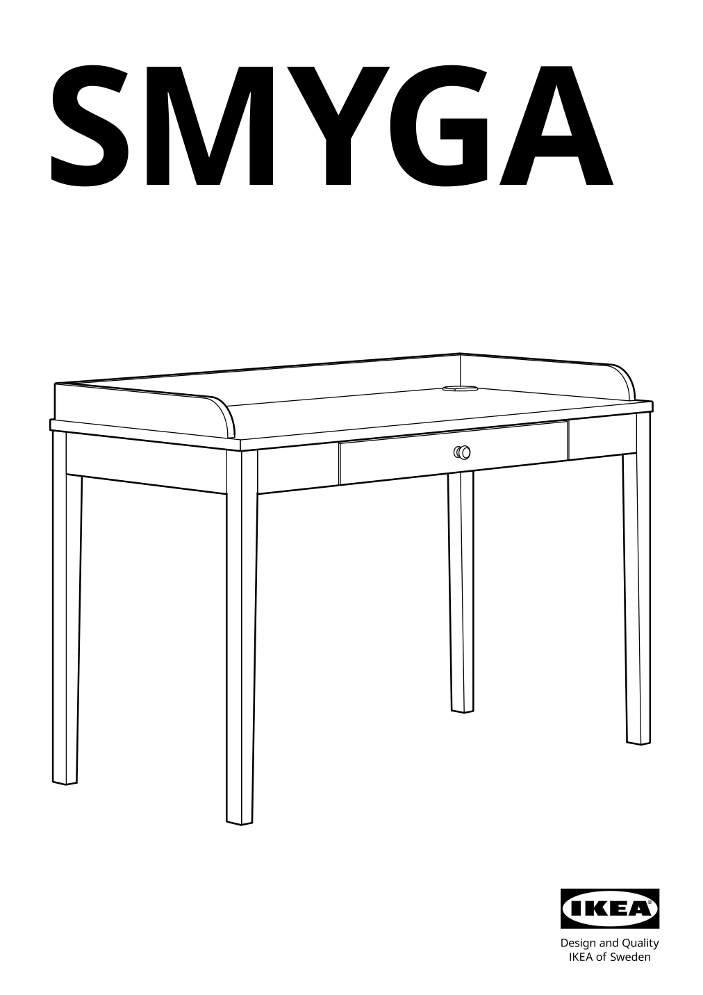 Assembly instructions for IKEA Smyga desk light gray | Page 1 - IKEA SMYGA desk with mirror 594.440.95