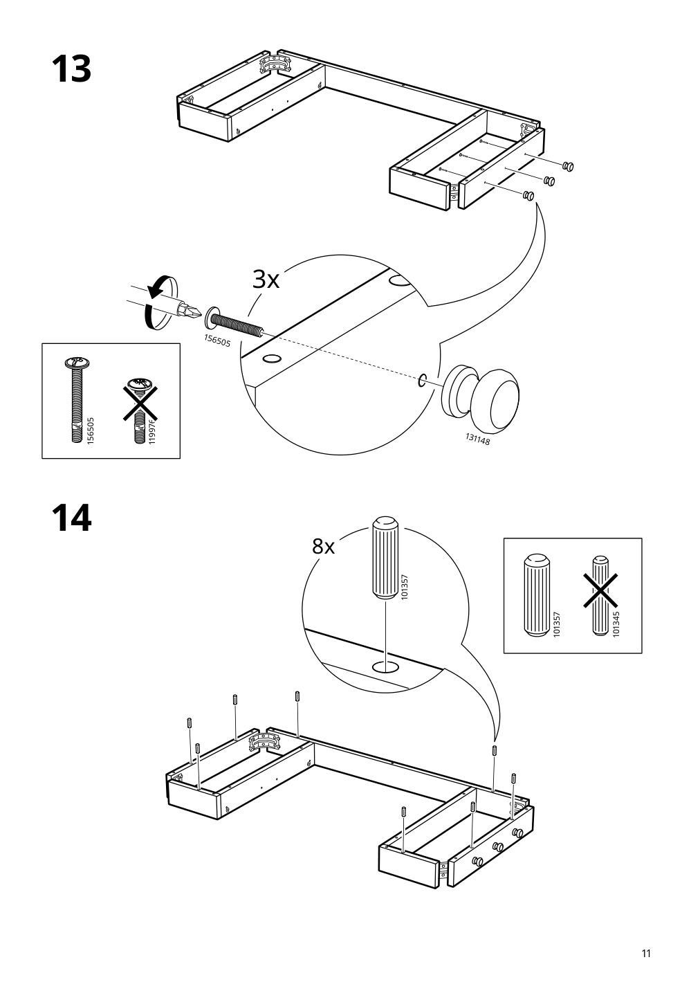 Assembly instructions for IKEA Smyga desk light gray | Page 11 - IKEA SMYGA desk with mirror 594.440.95