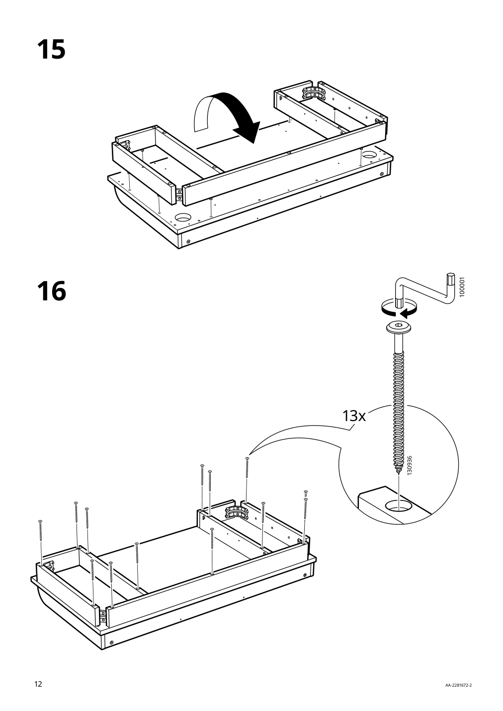 Assembly instructions for IKEA Smyga desk light gray | Page 12 - IKEA SMYGA desk with mirror 594.440.95