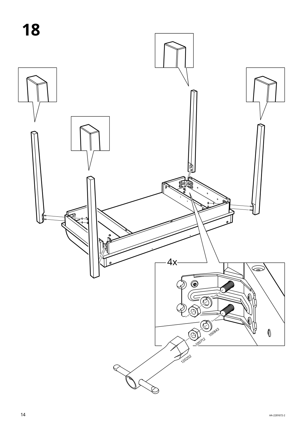 Assembly instructions for IKEA Smyga desk light gray | Page 14 - IKEA SMYGA desk with mirror 594.440.95