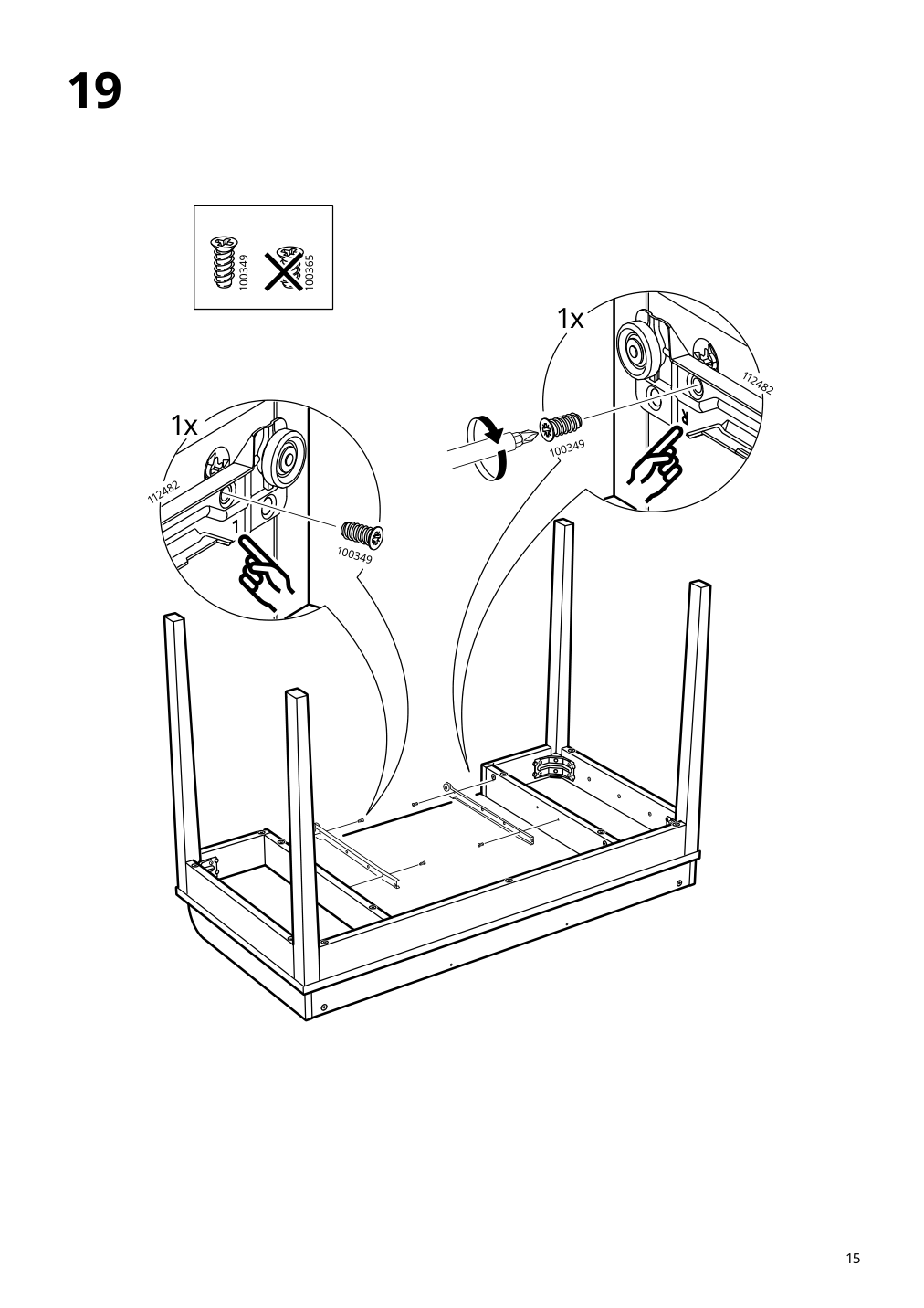 Assembly instructions for IKEA Smyga desk light gray | Page 15 - IKEA SMYGA desk with mirror 594.440.95