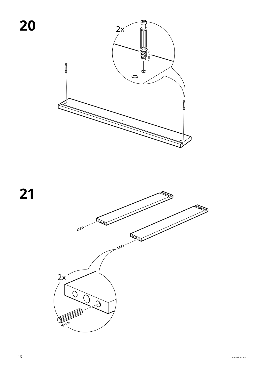 Assembly instructions for IKEA Smyga desk light gray | Page 16 - IKEA SMYGA desk with mirror 594.440.95