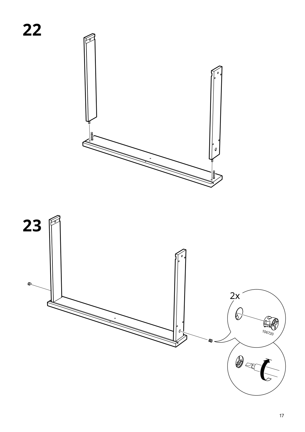 Assembly instructions for IKEA Smyga desk light gray | Page 17 - IKEA SMYGA desk with mirror 594.440.95