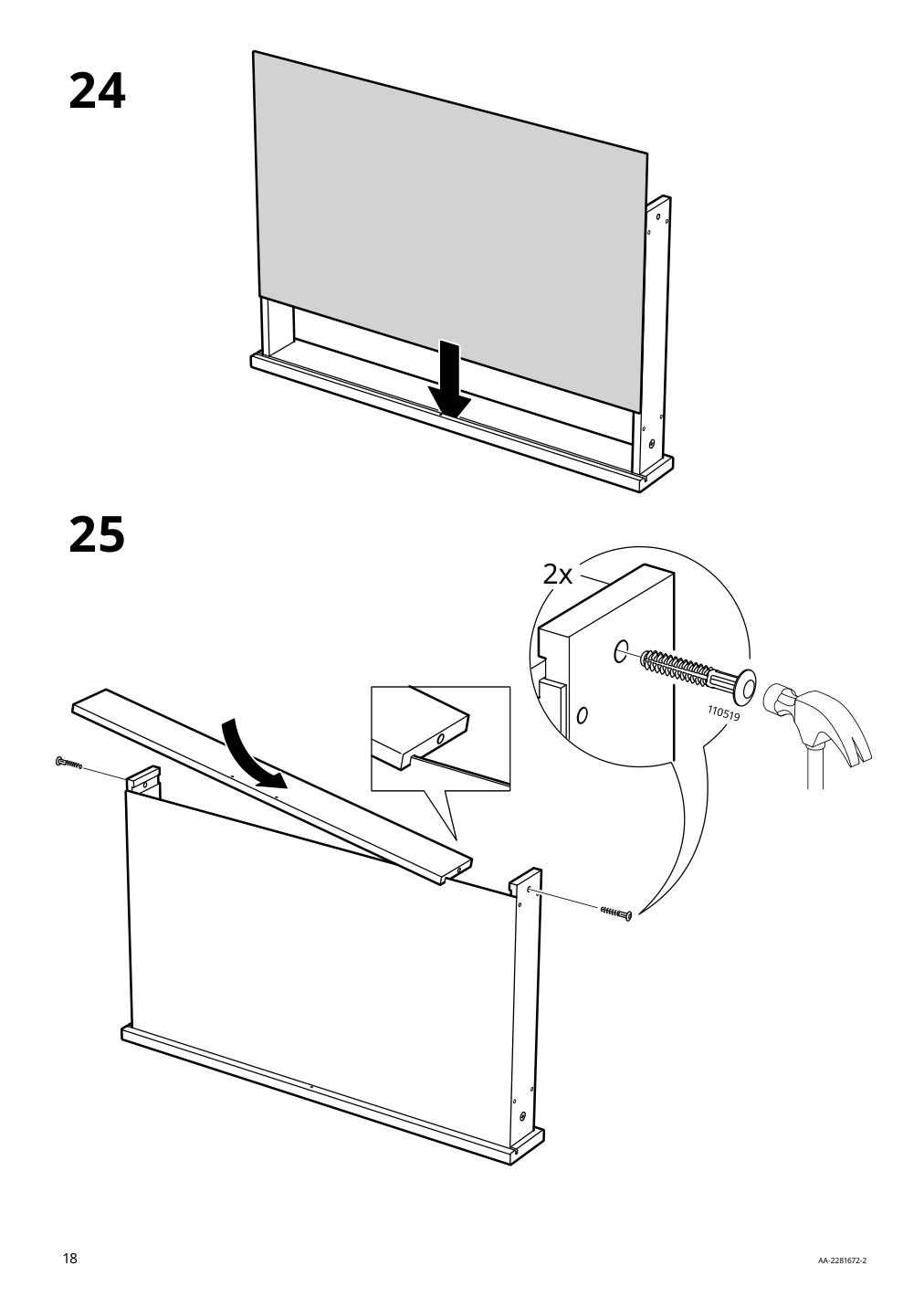 Assembly instructions for IKEA Smyga desk light gray | Page 18 - IKEA SMYGA desk with mirror 594.440.95