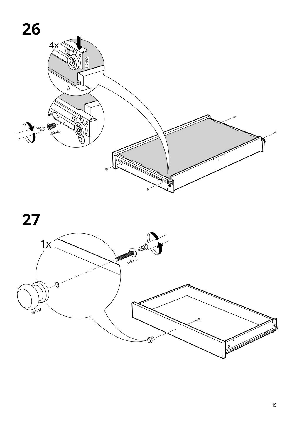 Assembly instructions for IKEA Smyga desk light gray | Page 19 - IKEA SMYGA desk with mirror 594.440.95