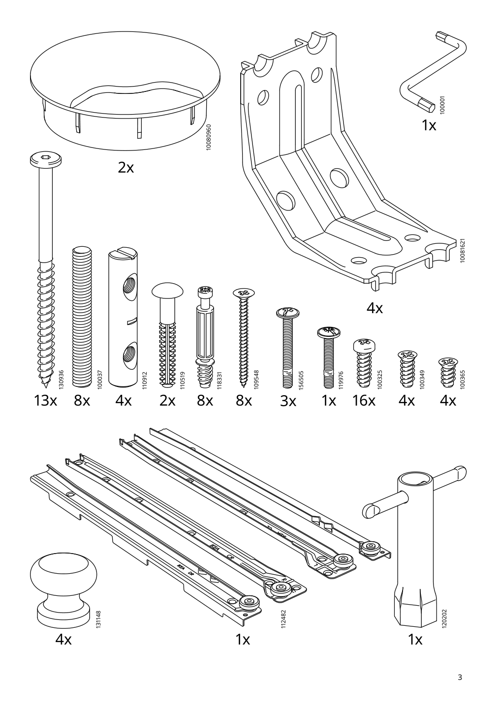 Assembly instructions for IKEA Smyga desk light gray | Page 3 - IKEA SMYGA desk with mirror 594.440.95