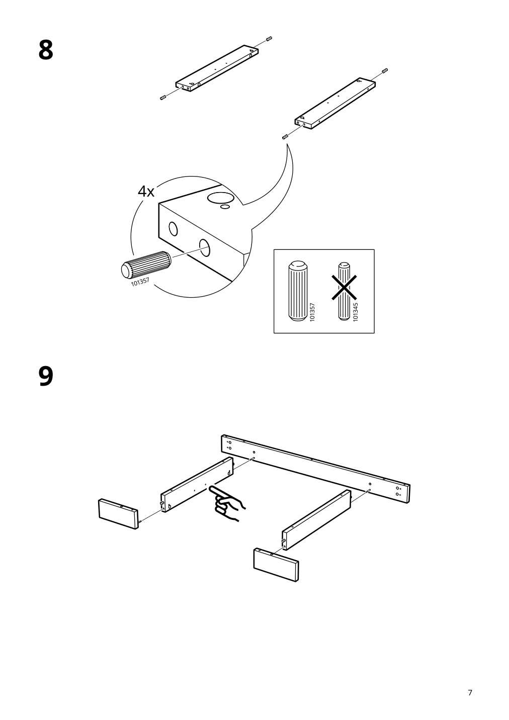 Assembly instructions for IKEA Smyga desk light gray | Page 7 - IKEA SMYGA desk with mirror 594.440.95