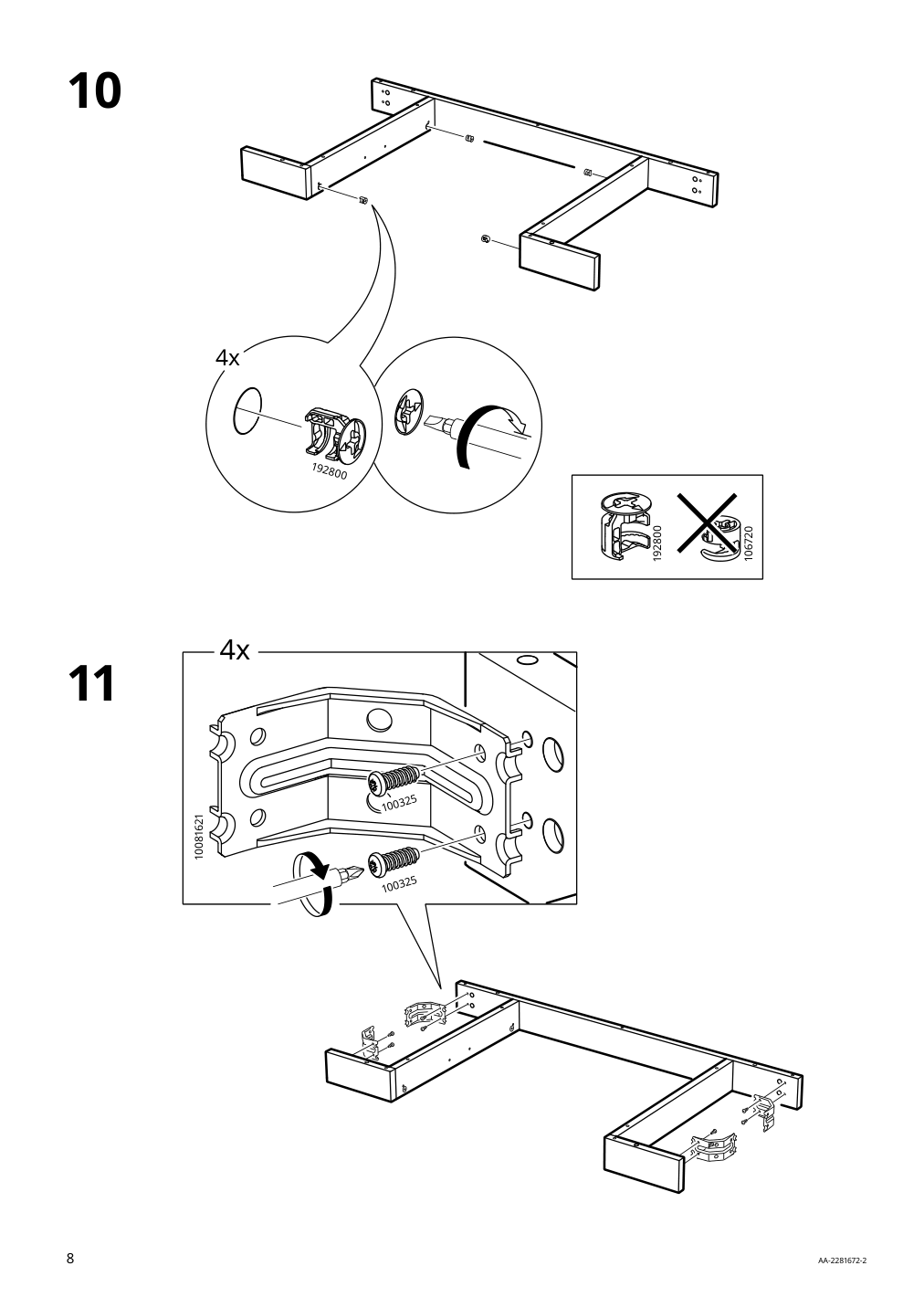 Assembly instructions for IKEA Smyga desk light gray | Page 8 - IKEA SMYGA desk with mirror 594.440.95