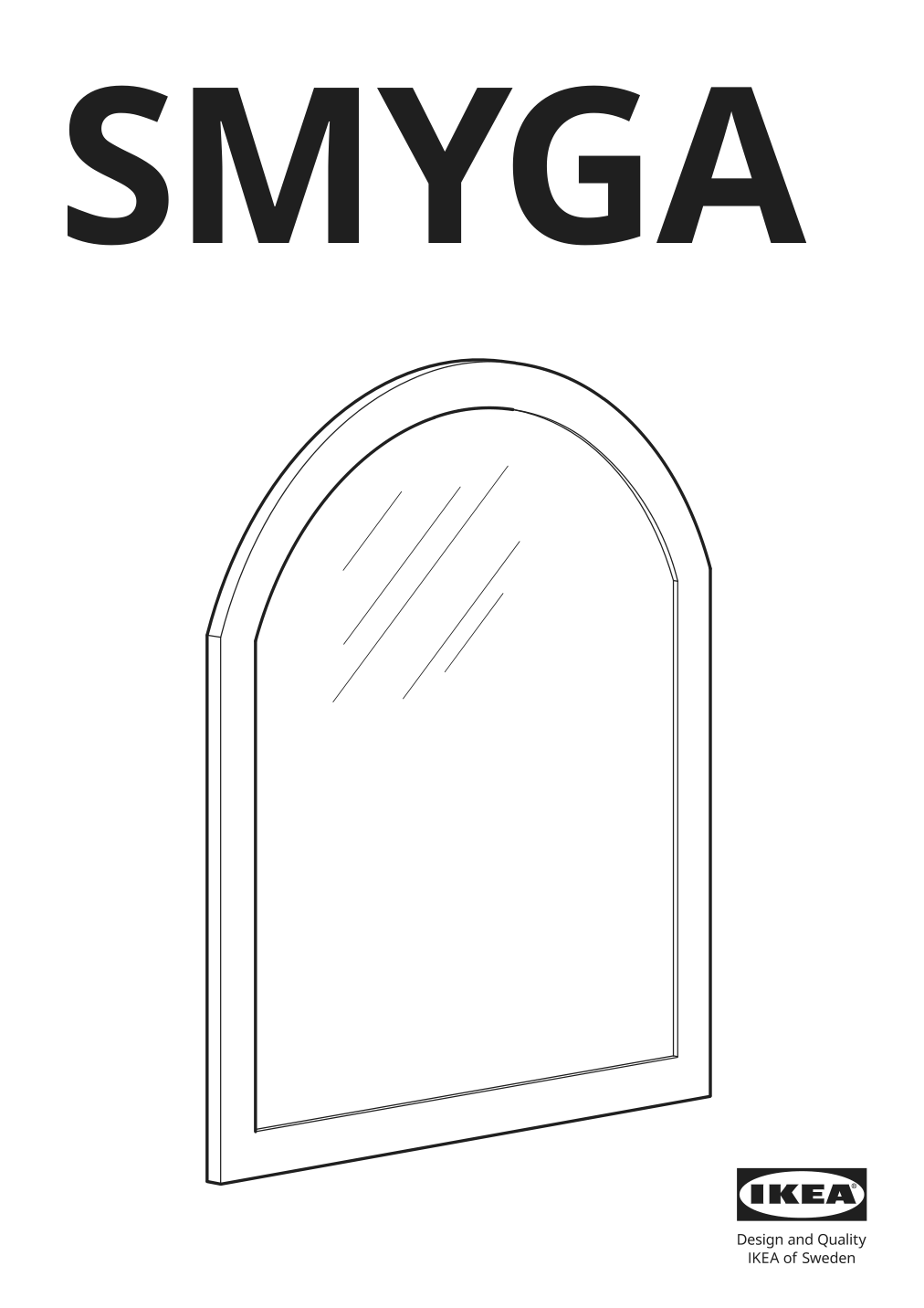 Assembly instructions for IKEA Smyga mirror for desk wall light gray | Page 1 - IKEA SMYGA desk with mirror 594.440.95