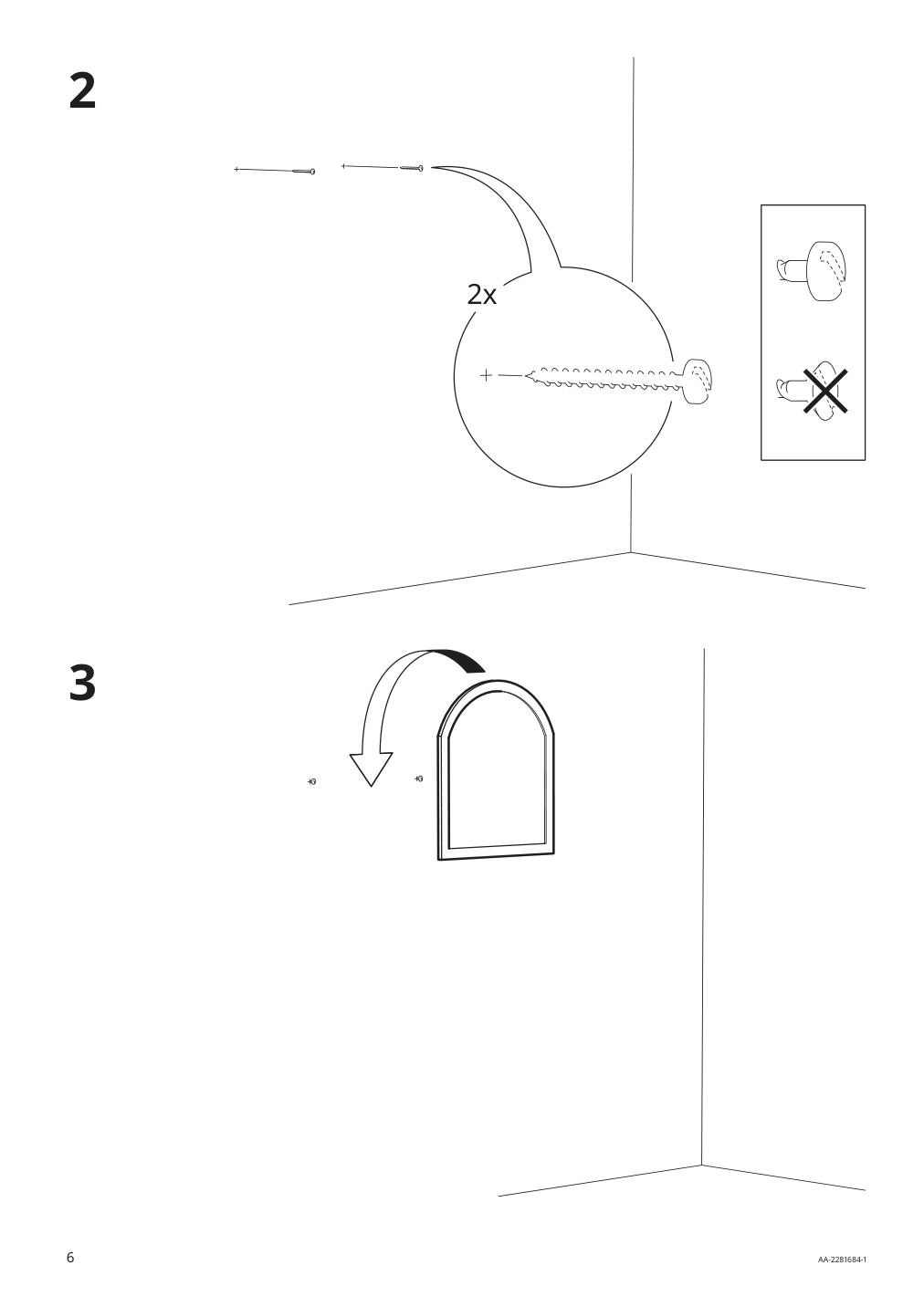 Assembly instructions for IKEA Smyga mirror for desk wall light gray | Page 6 - IKEA SMYGA desk with mirror 594.440.95