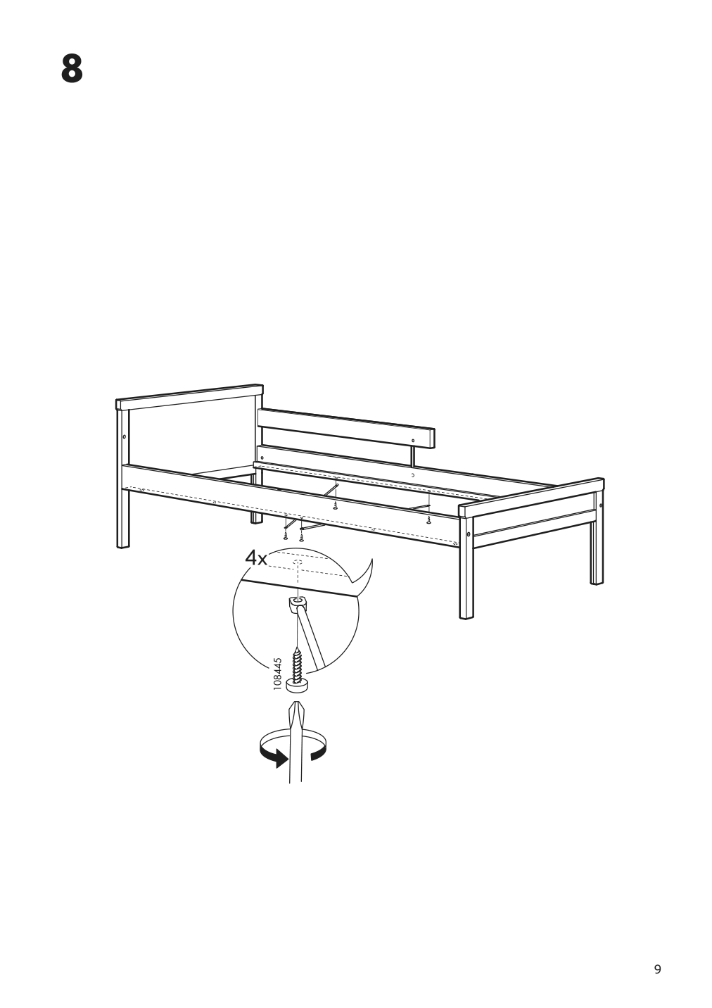 Assembly instructions for IKEA Sniglar bed frame and guard rail junior beech | Page 9 - IKEA SNIGLAR bed frame with slatted bed base 191.854.33