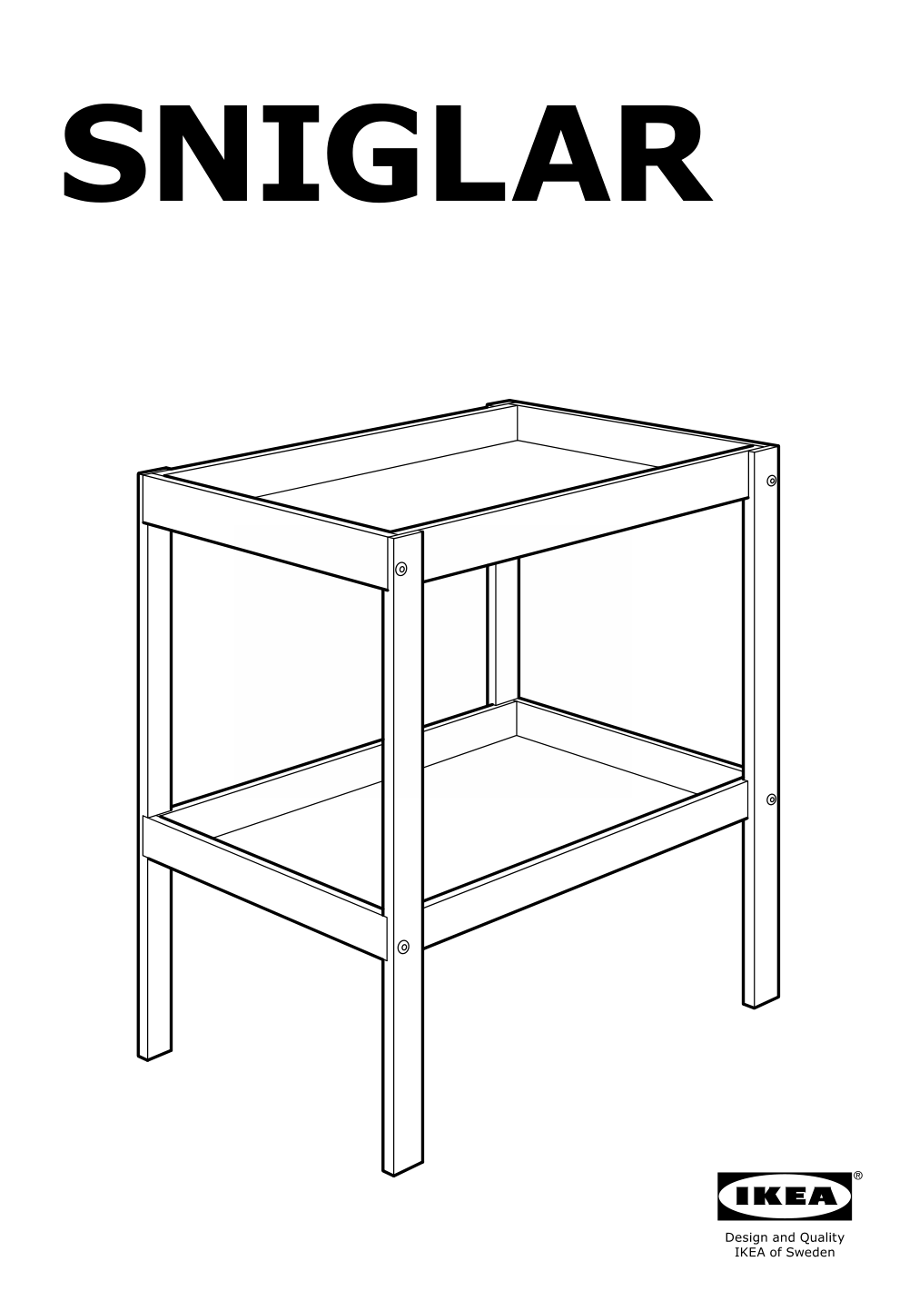 Assembly instructions for IKEA Sniglar changing table beech white | Page 1 - IKEA SNIGLAR 2-piece baby furniture set 995.065.76