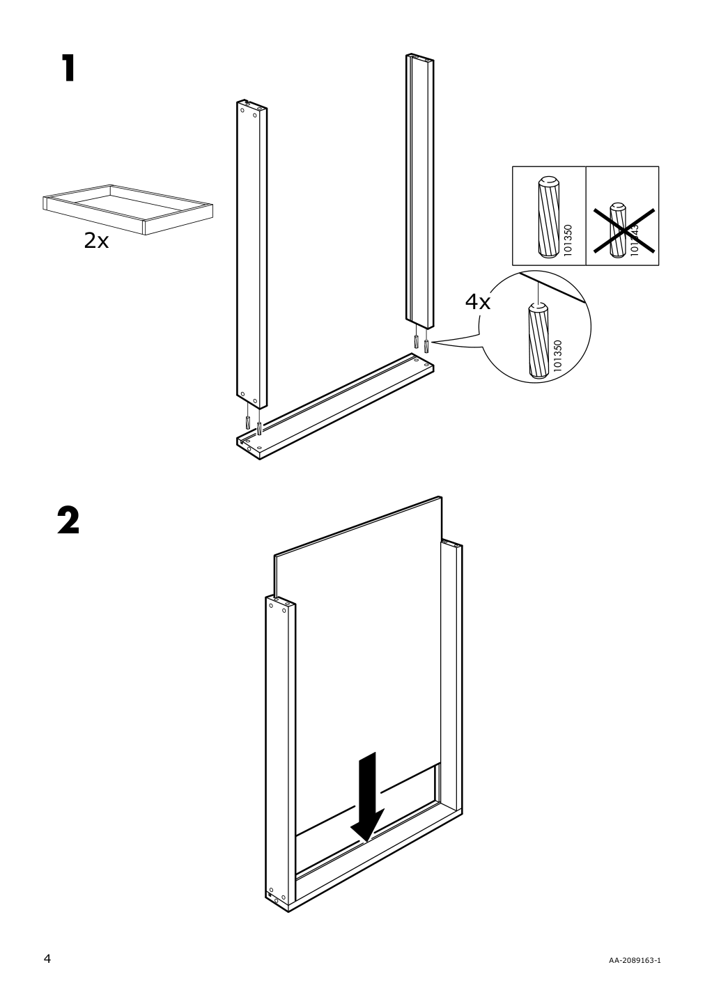 Assembly instructions for IKEA Sniglar changing table beech white | Page 4 - IKEA SNIGLAR 2-piece baby furniture set 995.065.76