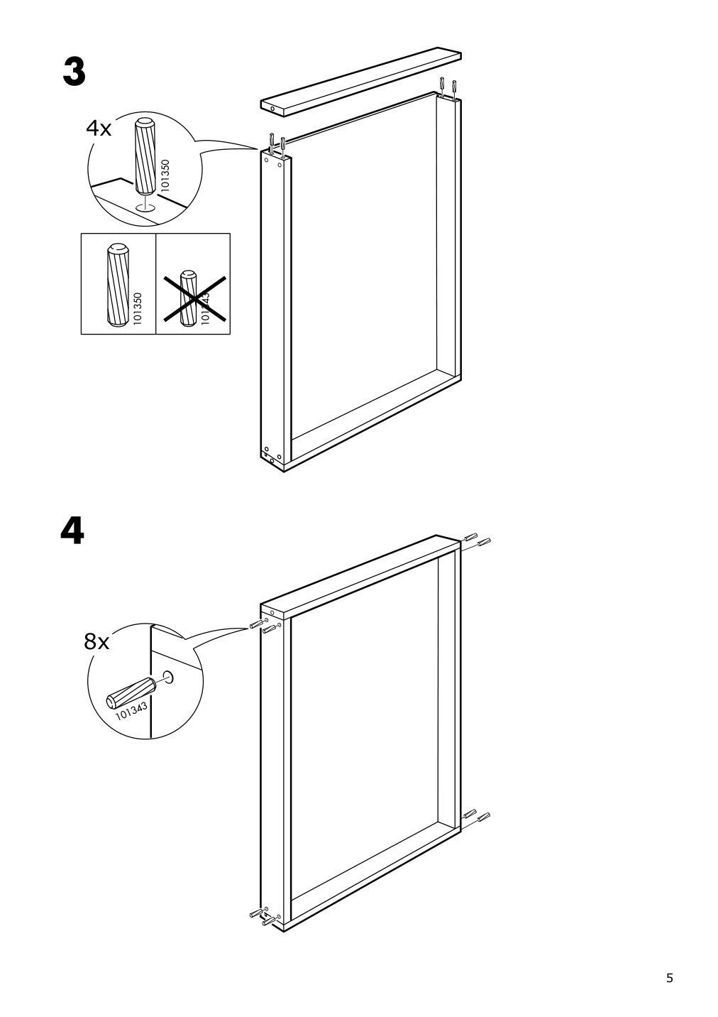 Assembly instructions for IKEA Sniglar changing table beech white | Page 5 - IKEA SNIGLAR 2-piece baby furniture set 995.065.76