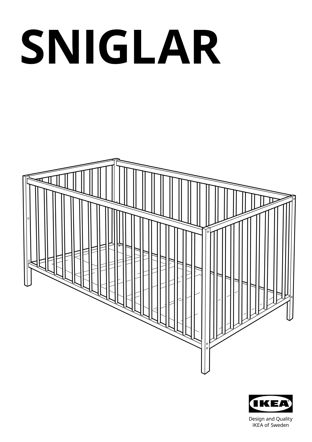 Assembly instructions for IKEA Sniglar crib beech | Page 1 - IKEA SNIGLAR 2-piece baby furniture set 995.065.76