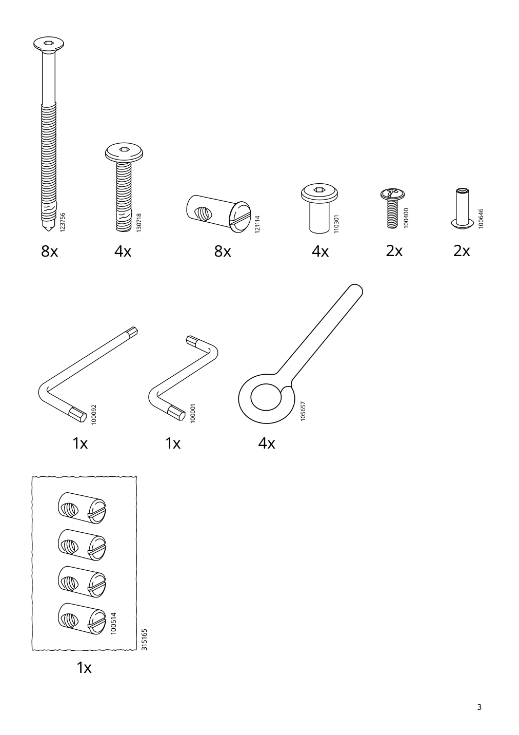 Assembly instructions for IKEA Sniglar crib beech | Page 3 - IKEA SNIGLAR 2-piece baby furniture set 995.065.76