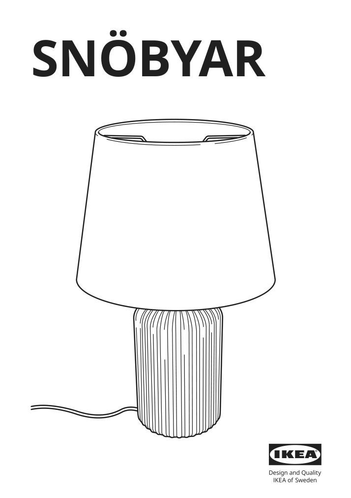 Assembly instructions for IKEA Snoebyar table lamp gray turquoise ceramic gray | Page 1 - IKEA SNÖBYAR table lamp 504.504.01