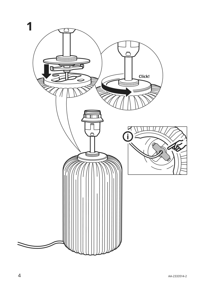 Assembly instructions for IKEA Snoebyar table lamp gray turquoise ceramic gray | Page 4 - IKEA SNÖBYAR table lamp 504.504.01