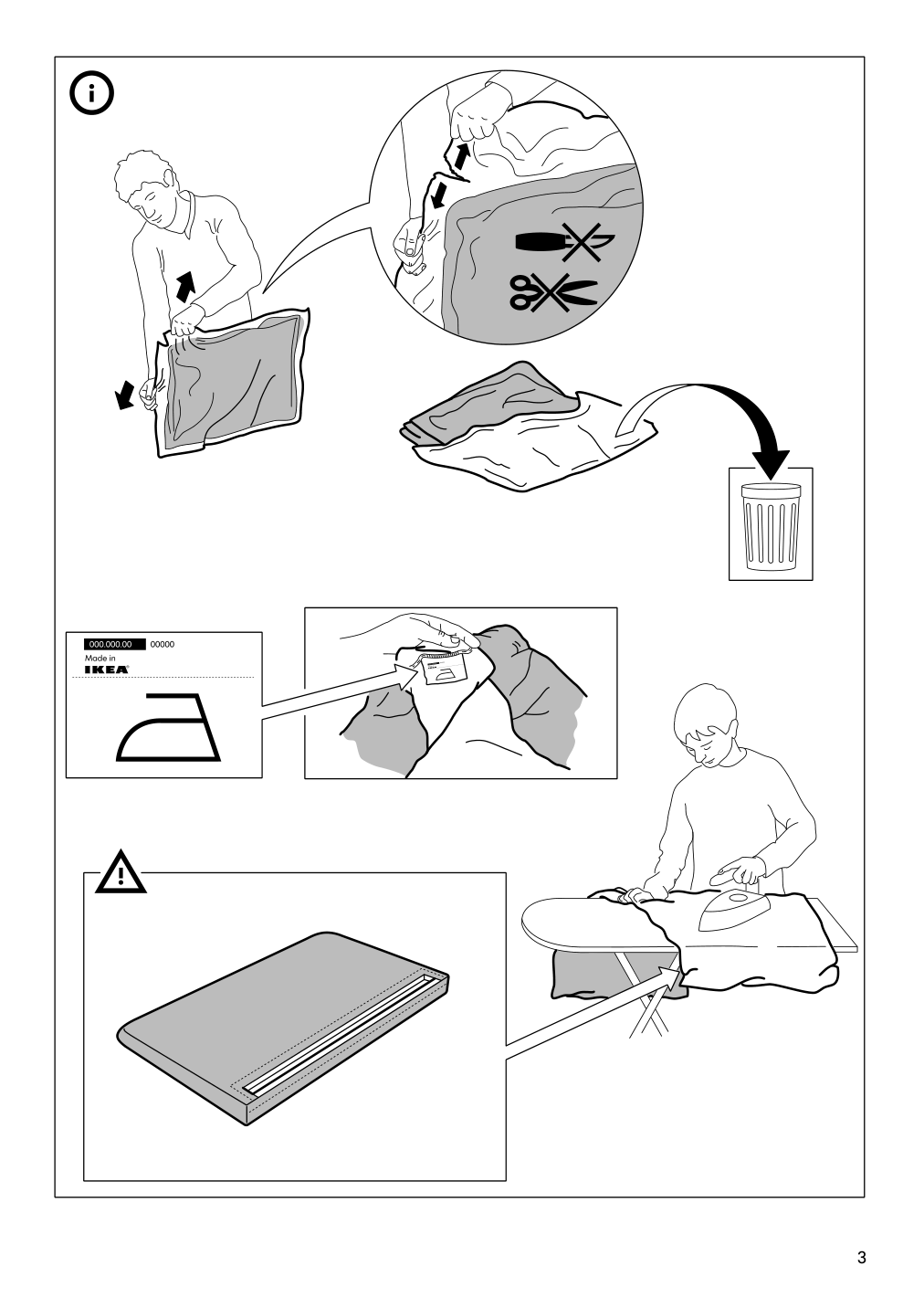 Assembly instructions for IKEA Soederhamn armrest cover samsta dark yellow | Page 3 - IKEA SÖDERHAMN armrest cover 902.756.55