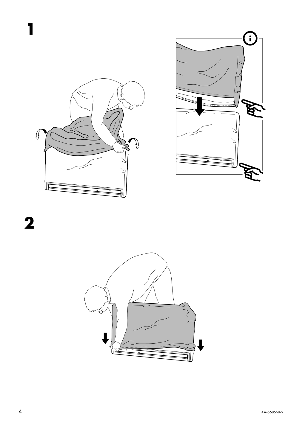 Assembly instructions for IKEA Soederhamn armrest cover samsta dark yellow | Page 4 - IKEA SÖDERHAMN armrest cover 902.756.55