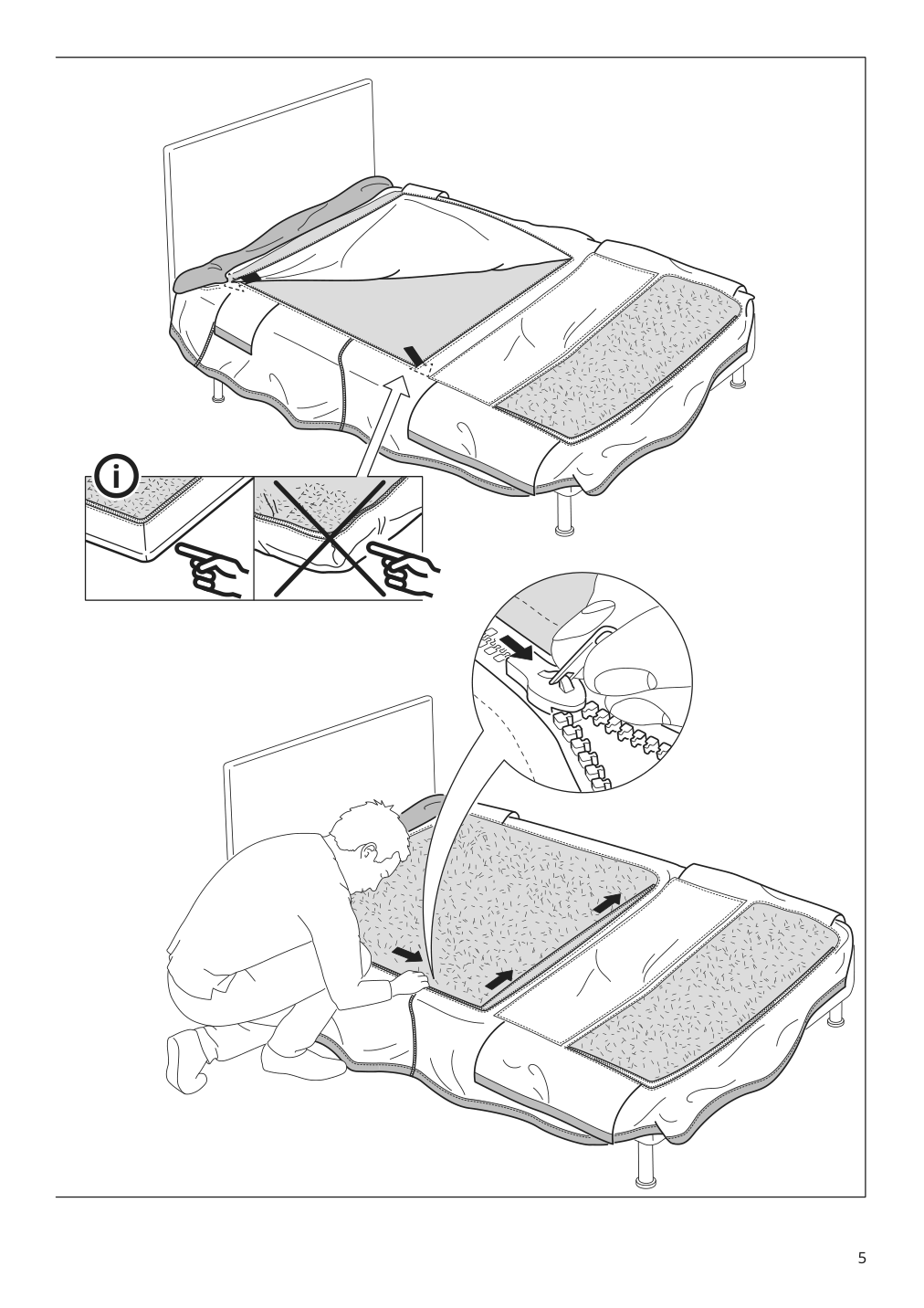 Assembly instructions for IKEA Soederhamn chaise cover gransel natural | Page 5 - IKEA SÖDERHAMN chaise cover 405.190.62