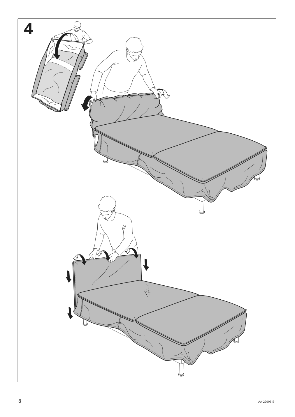 Assembly instructions for IKEA Soederhamn chaise cover gransel natural | Page 8 - IKEA SÖDERHAMN sectional, 3 seat 194.421.40