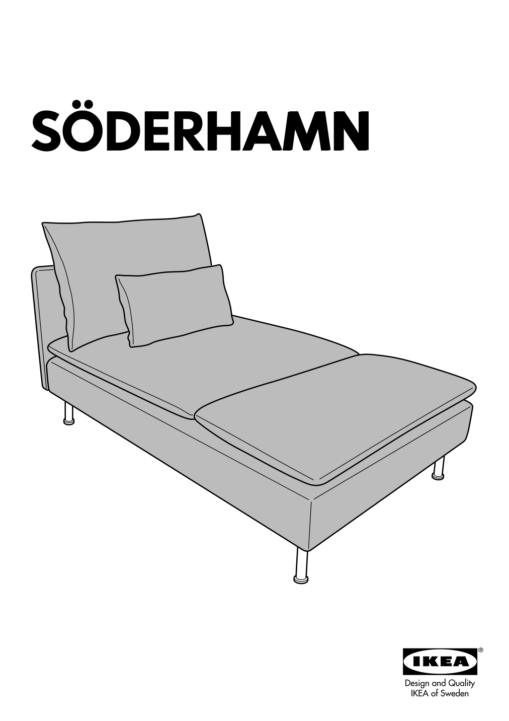 Assembly instructions for IKEA Soederhamn chaise cover tonerud gray | Page 1 - IKEA SÖDERHAMN chaise cover 505.190.28