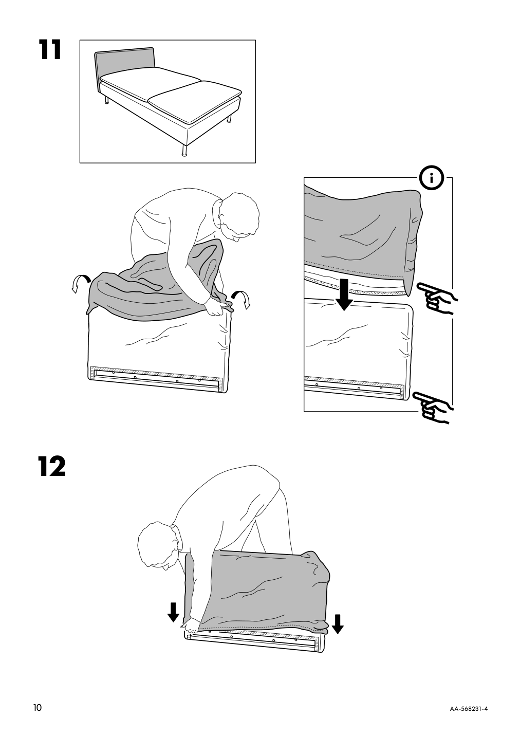 Assembly instructions for IKEA Soederhamn chaise cover fridtuna light beige | Page 10 - IKEA SÖDERHAMN sectional, 3 seat 094.496.89