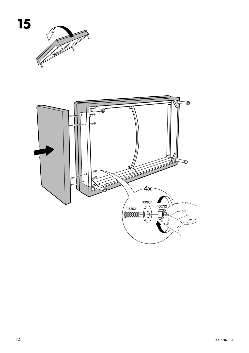 Assembly instructions for IKEA Soederhamn chaise frame | Page 12 - IKEA SÖDERHAMN sectional, 4-seat with chaise 195.290.44