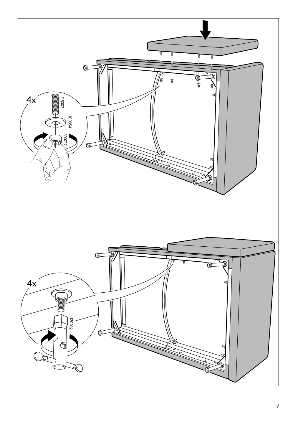 Assembly instructions for IKEA Soederhamn chaise frame | Page 17 - IKEA SÖDERHAMN sectional, 4-seat with chaise 195.290.44