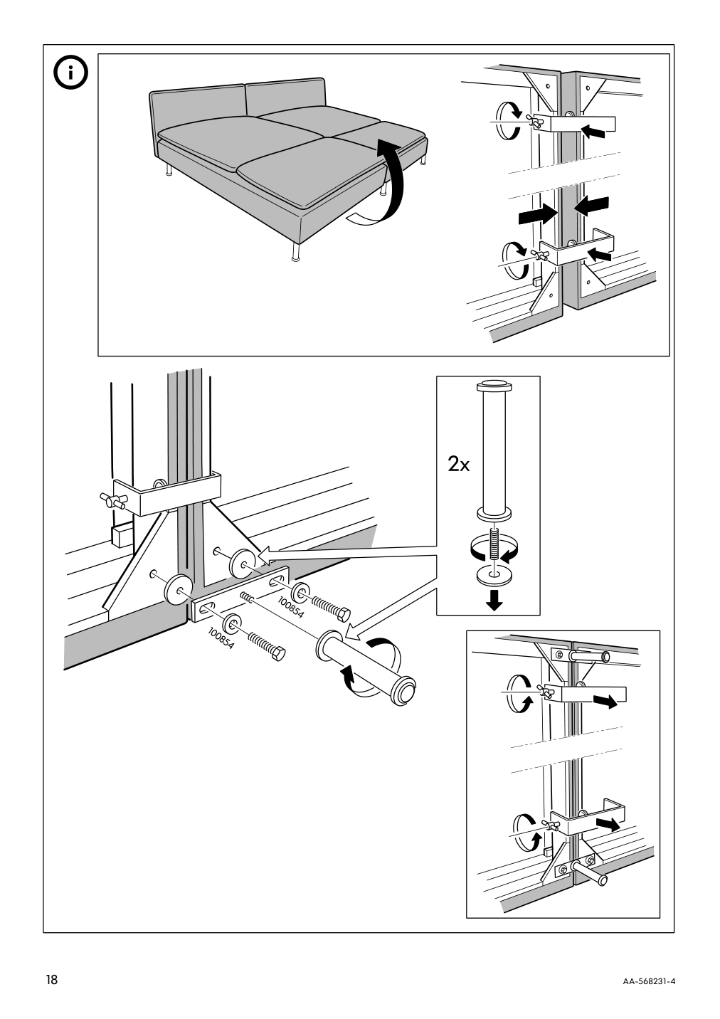 Assembly instructions for IKEA Soederhamn chaise cover viarp beige brown | Page 18 - IKEA SÖDERHAMN loveseat 293.057.60