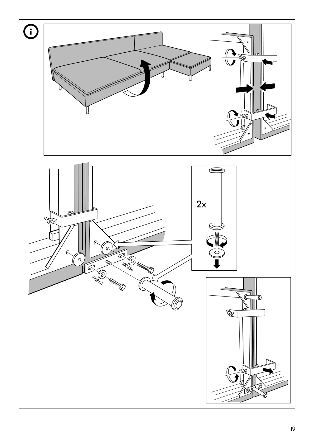 Assembly instructions for IKEA Soederhamn cover for chaise section tallmyra light green | Page 19 - IKEA SÖDERHAMN cover for chaise section 605.175.52