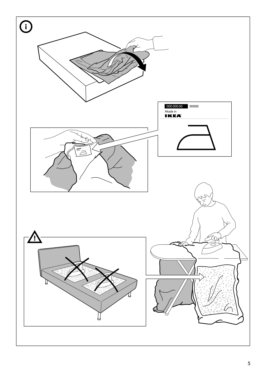 Assembly instructions for IKEA Soederhamn chaise cover tonerud gray | Page 5 - IKEA SÖDERHAMN chaise cover 505.190.28