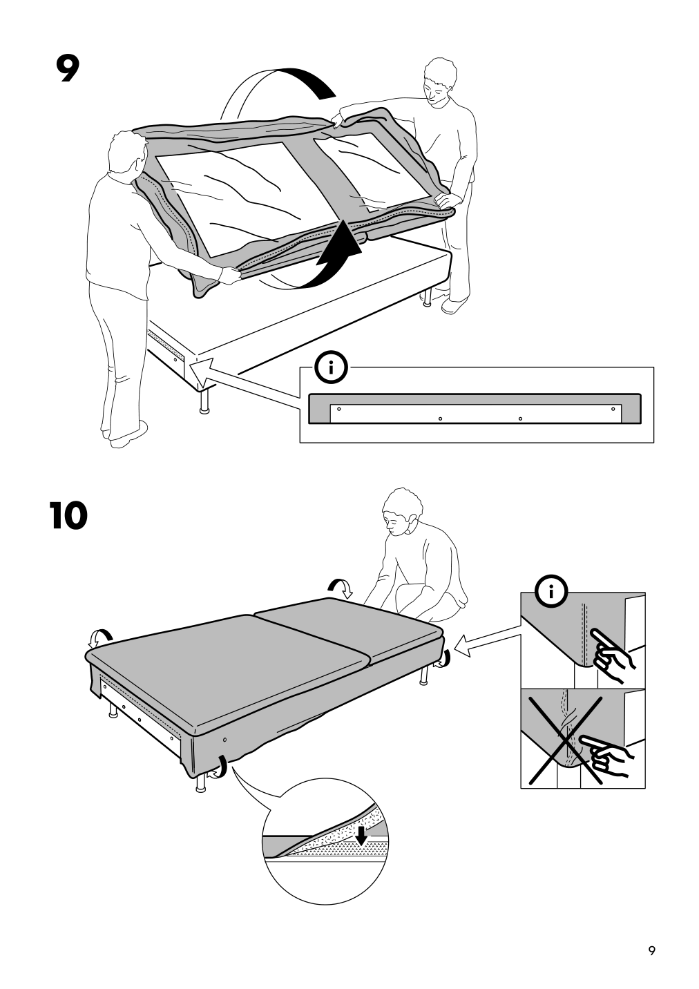 Assembly instructions for IKEA Soederhamn chaise frame | Page 9 - IKEA SÖDERHAMN sectional, 3 seat 395.145.36