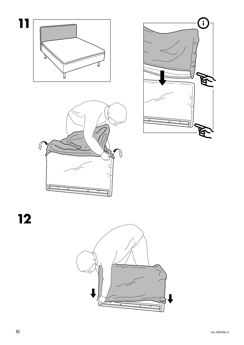 Assembly instructions for IKEA Soederhamn cover for 1 seat section finnsta turquoise | Page 10 - IKEA SÖDERHAMN cover for 1-seat section 403.283.50