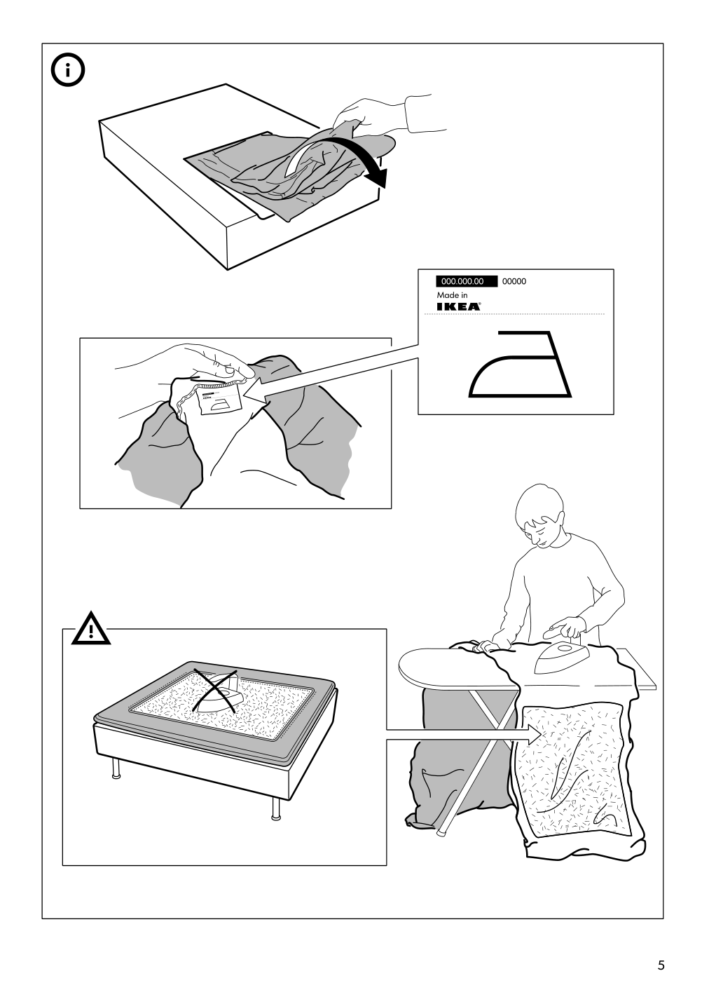 Assembly instructions for IKEA Soederhamn cover for 1 seat section finnsta turquoise | Page 5 - IKEA SÖDERHAMN cover for 1-seat section 403.283.50