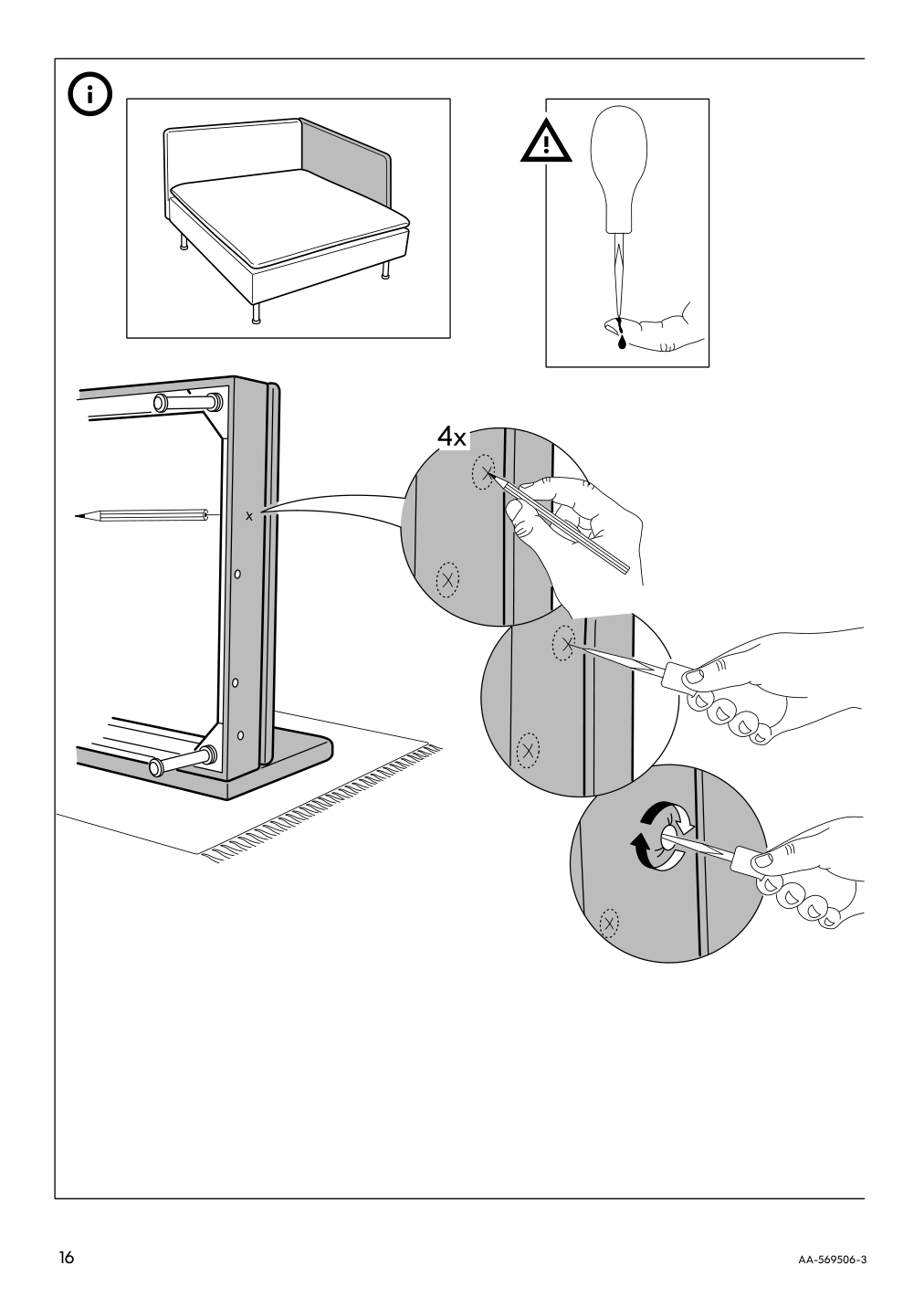 Assembly instructions for IKEA Soederhamn cover for 1 seat section finnsta white | Page 16 - IKEA SÖDERHAMN cover for 1-seat section 403.283.26