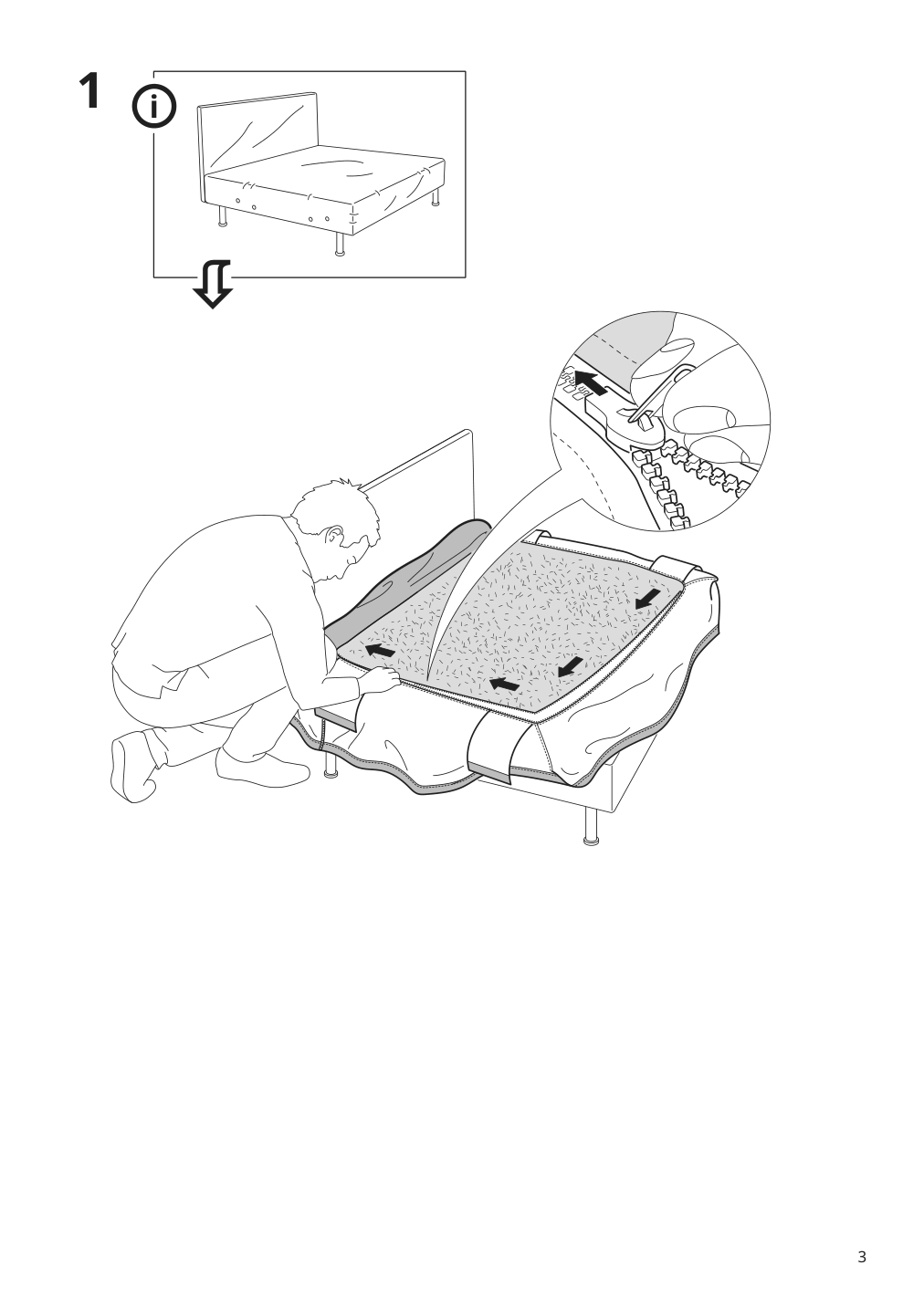 Assembly instructions for IKEA Soederhamn cover for 1 seat section gransel natural | Page 3 - IKEA SÖDERHAMN sectional, 3 seat 194.421.40