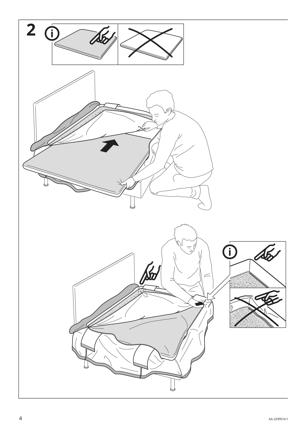 Assembly instructions for IKEA Soederhamn cover for 1 seat section gransel natural | Page 4 - IKEA SÖDERHAMN sectional, 3 seat 194.421.40