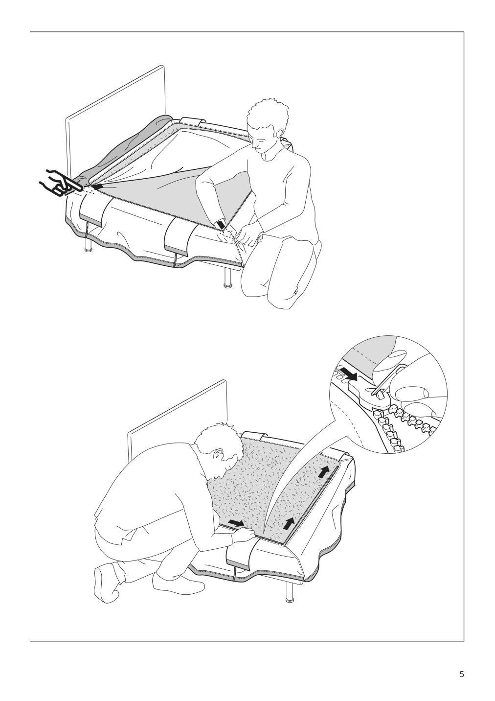 Assembly instructions for IKEA Soederhamn cover for 1 seat section gransel natural | Page 5 - IKEA SÖDERHAMN 1-seat section 494.420.87