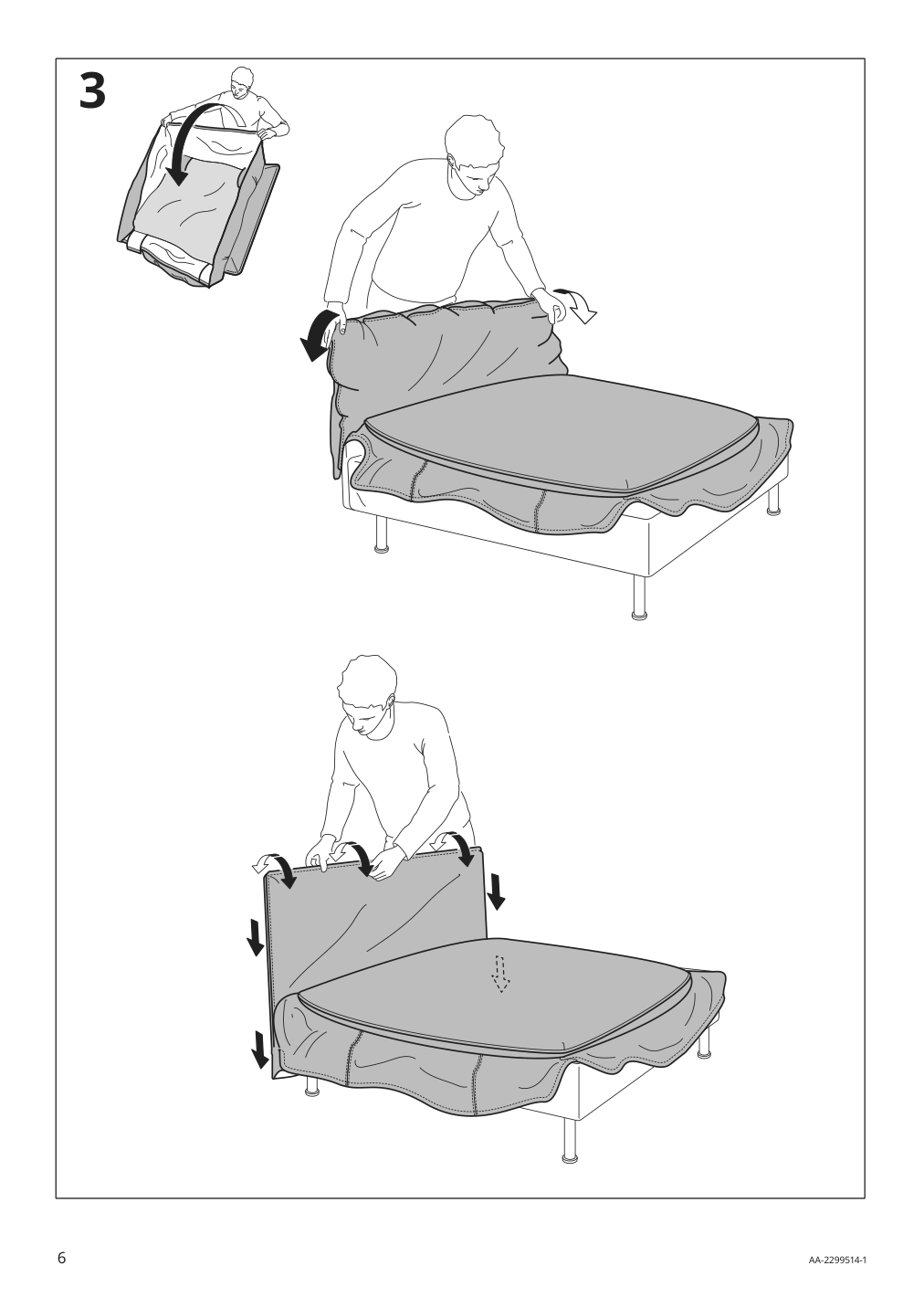 Assembly instructions for IKEA Soederhamn cover for 1 seat section gransel natural | Page 6 - IKEA SÖDERHAMN 1-seat section 494.420.87