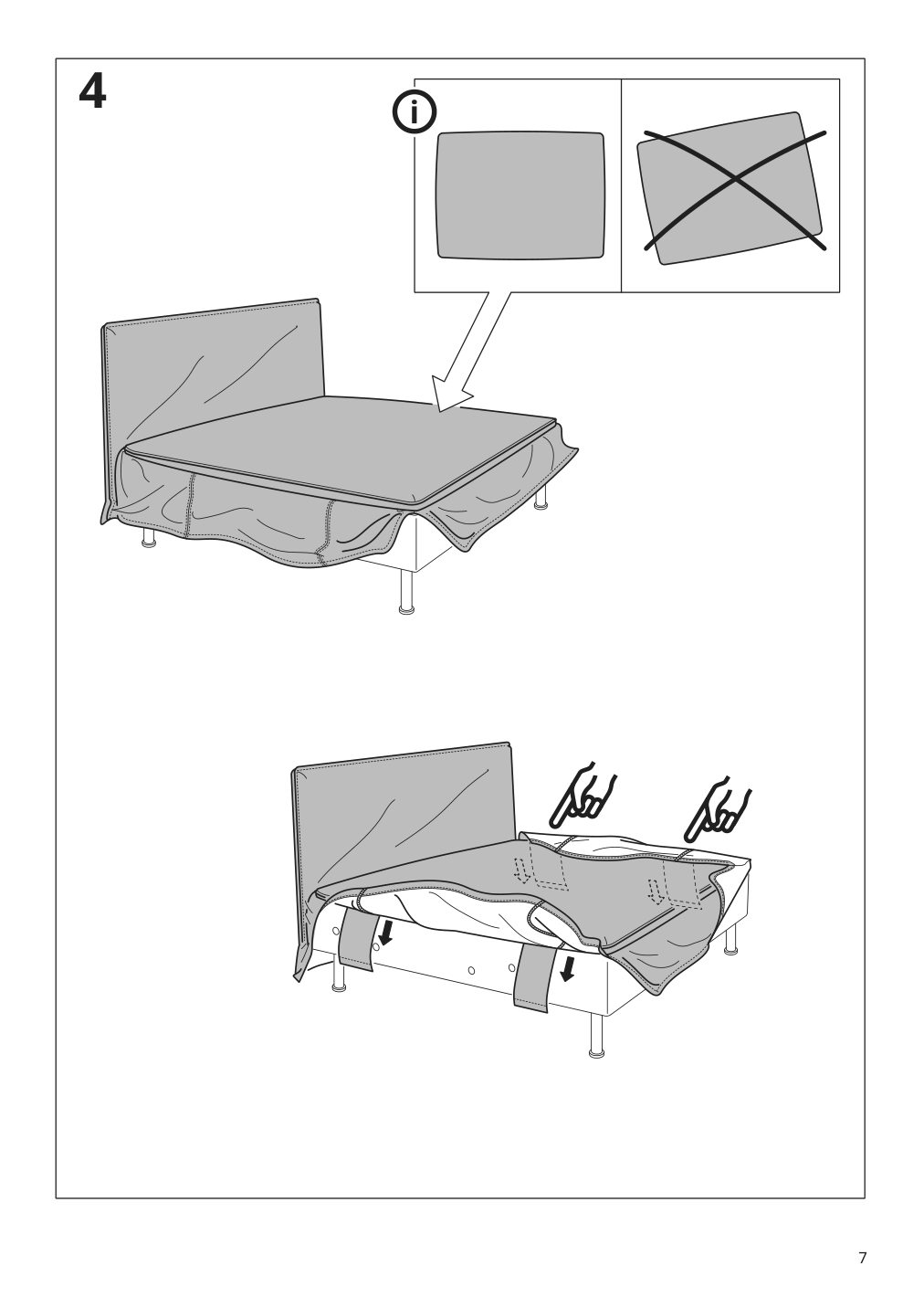 Assembly instructions for IKEA Soederhamn cover for 1 seat section gransel natural | Page 7 - IKEA SÖDERHAMN 1-seat section 494.420.87