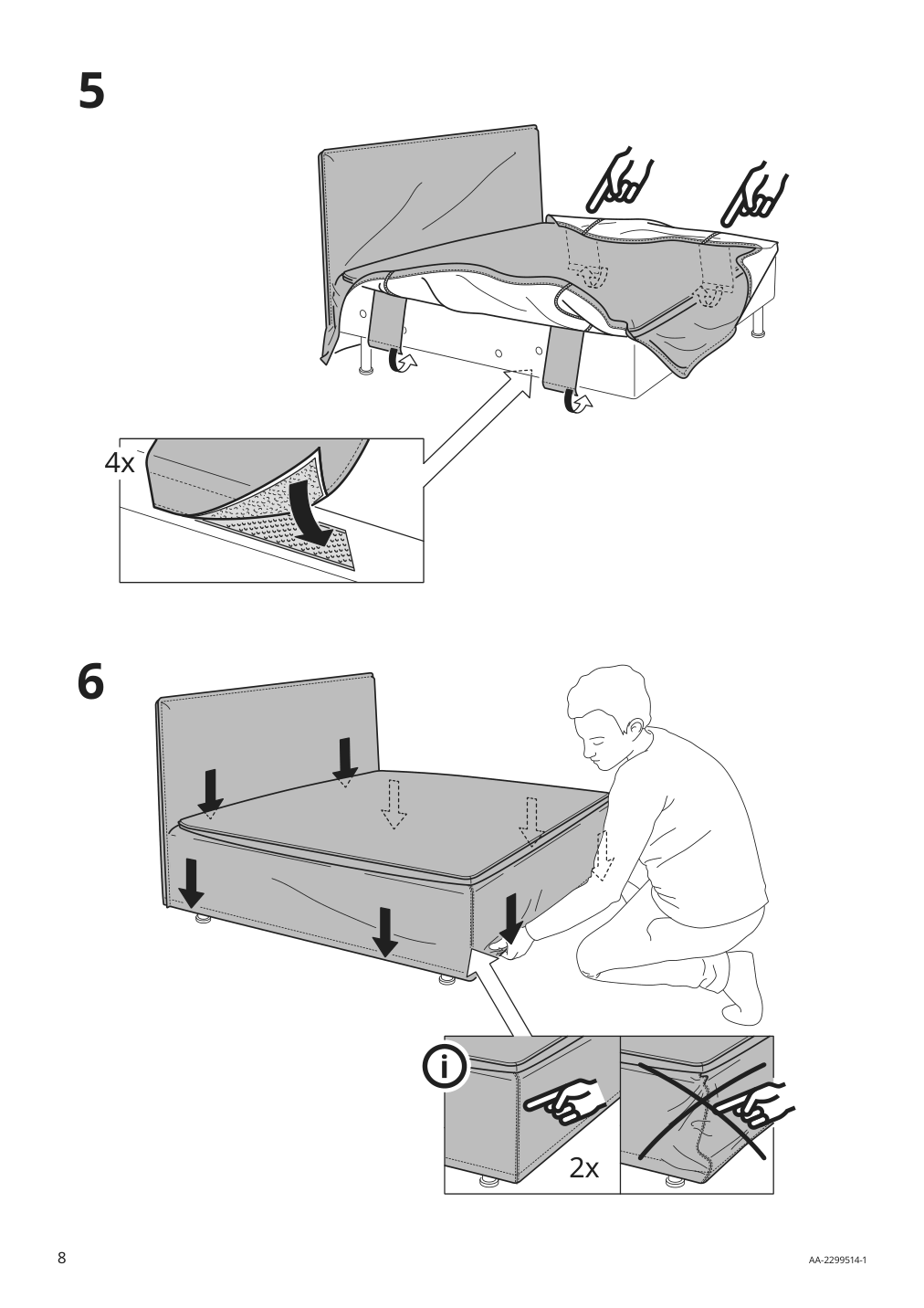 Assembly instructions for IKEA Soederhamn cover for 1 seat section gransel natural | Page 8 - IKEA SÖDERHAMN armchair 394.420.97