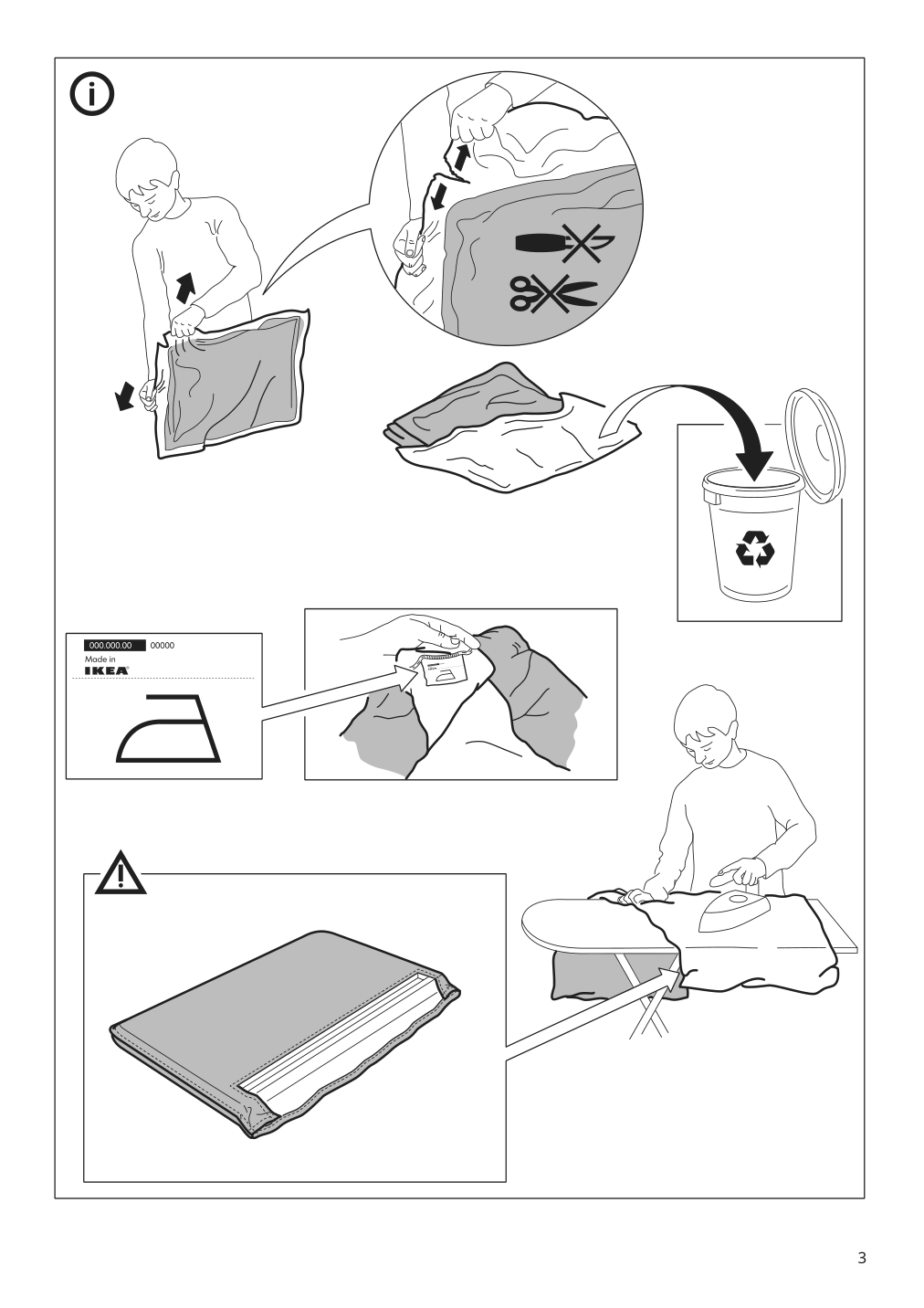 Assembly instructions for IKEA Soederhamn cover for armrest gransel natural | Page 3 - IKEA SÖDERHAMN sectional, 4-seat with chaise 795.022.92