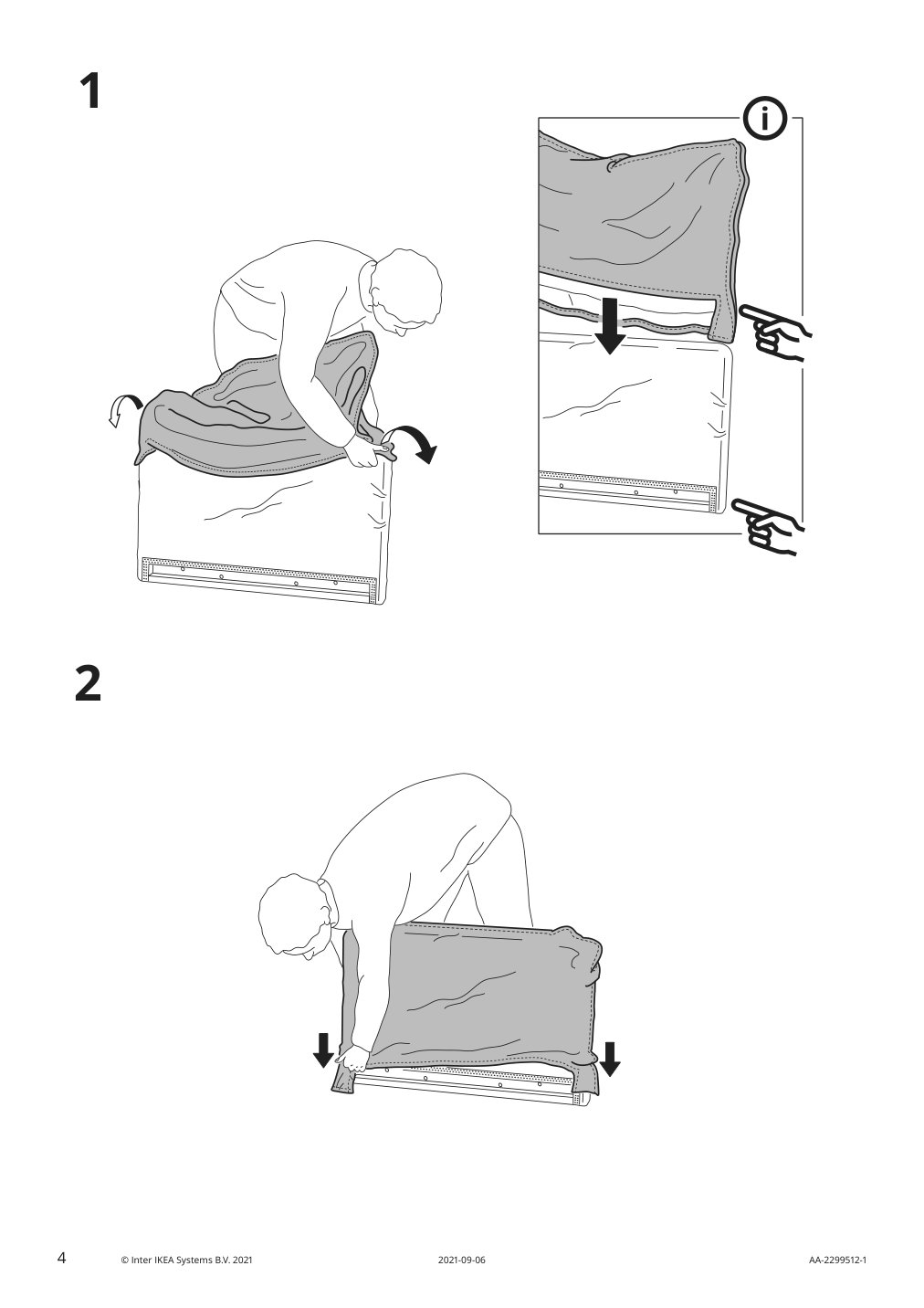 Assembly instructions for IKEA Soederhamn cover for armrest gransel natural | Page 4 - IKEA SÖDERHAMN sofa 594.421.57