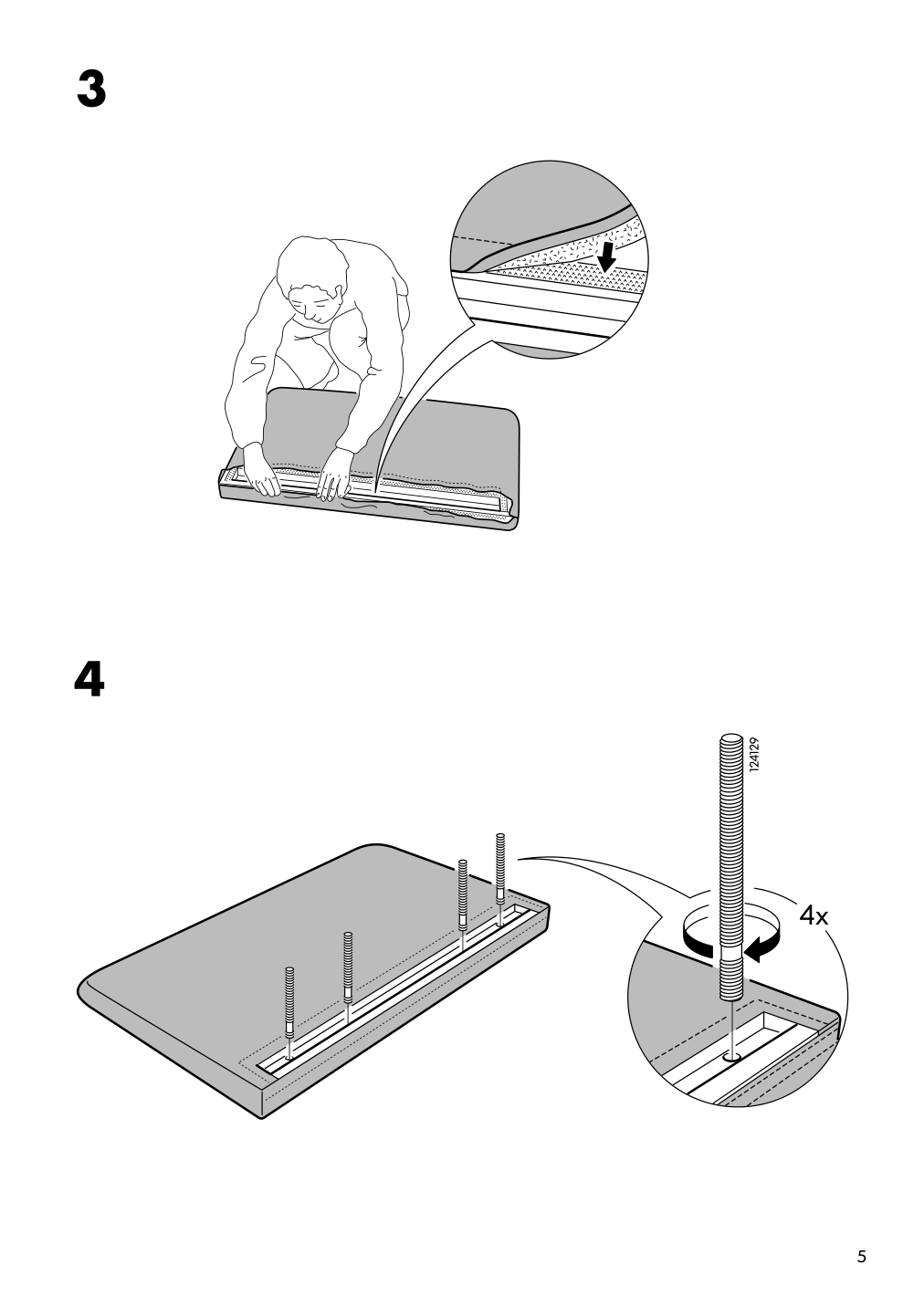 Assembly instructions for IKEA Soederhamn armrest frame | Page 5 - IKEA SÖDERHAMN sectional, 4-seat corner 893.058.42