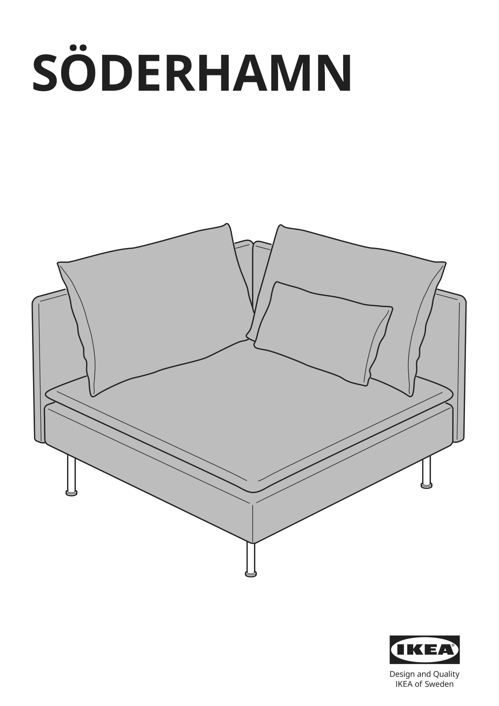 Assembly instructions for IKEA Soederhamn cover for corner section fridtuna dark gray | Page 1 - IKEA SÖDERHAMN sofa 294.496.26