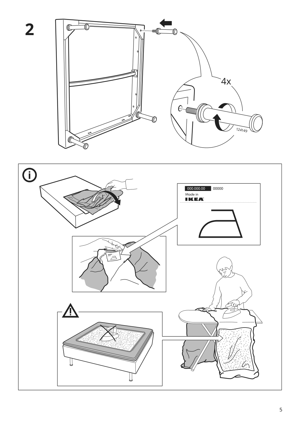 Assembly instructions for IKEA Soederhamn cover for corner section fridtuna dark gray | Page 5 - IKEA SÖDERHAMN sectional, 4-seat with chaise 494.496.11