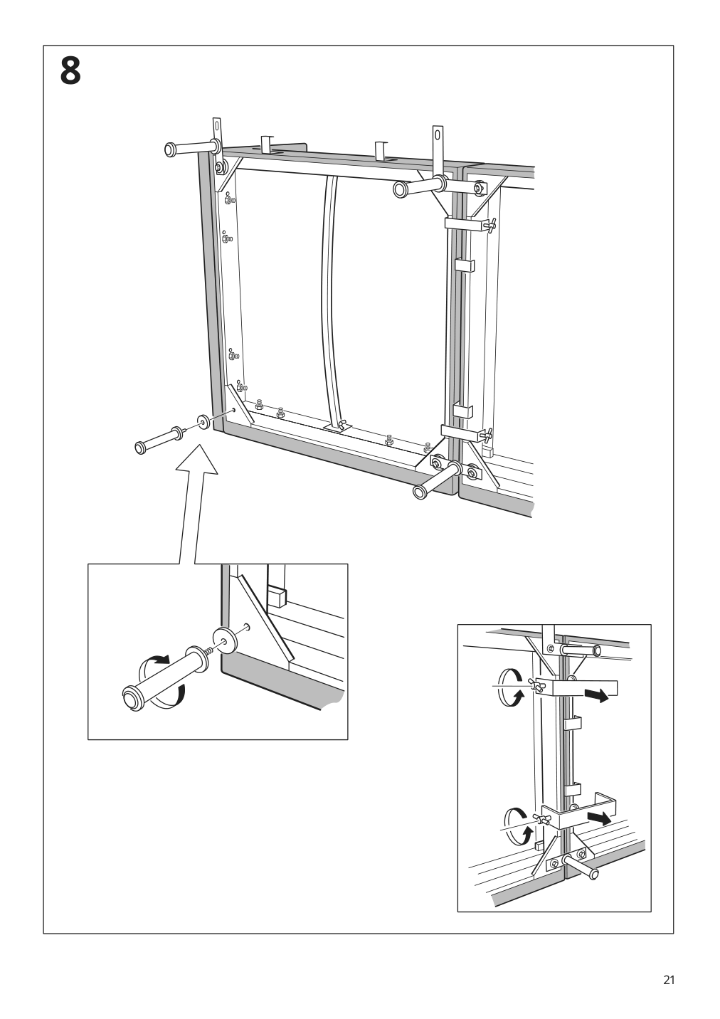 Assembly instructions for IKEA Soederhamn corner section frame | Page 21 - IKEA SÖDERHAMN sectional, 4-seat with chaise 494.496.11