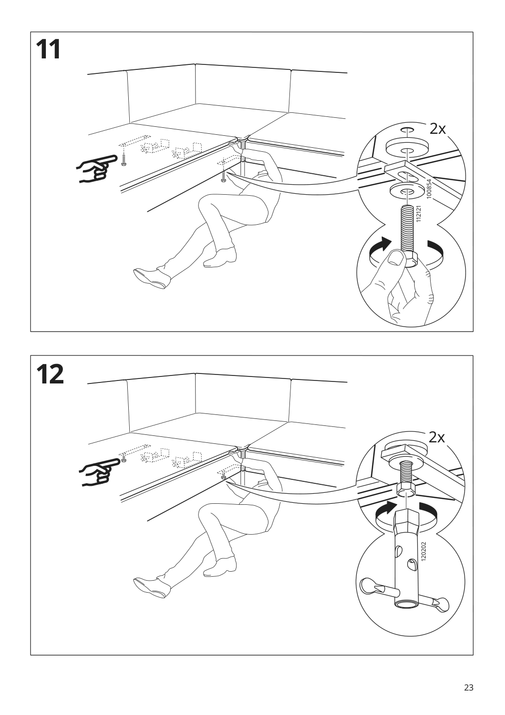 Assembly instructions for IKEA Soederhamn corner section cover viarp beige brown | Page 23 - IKEA SÖDERHAMN corner section 793.056.25